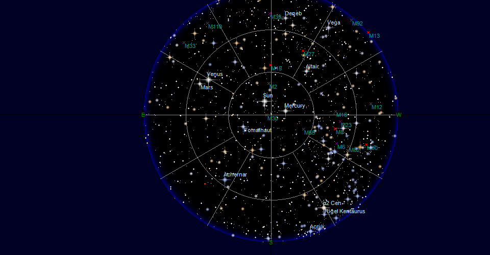 Sky map for Private Location on 2/12/2017 3:00:00 PM UTC